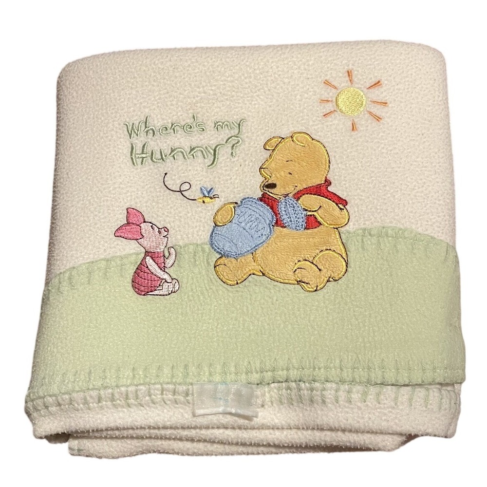 Crown Crafts‎ Winnie the Pooh & Piglet Where's My Hunny Honey Baby Blanket